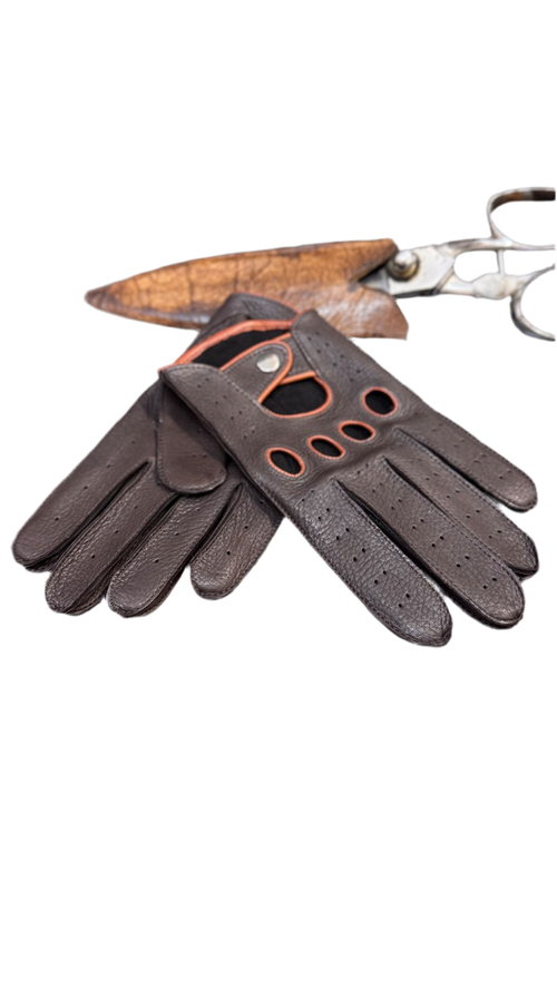 Deerskin leather driving gloves for men