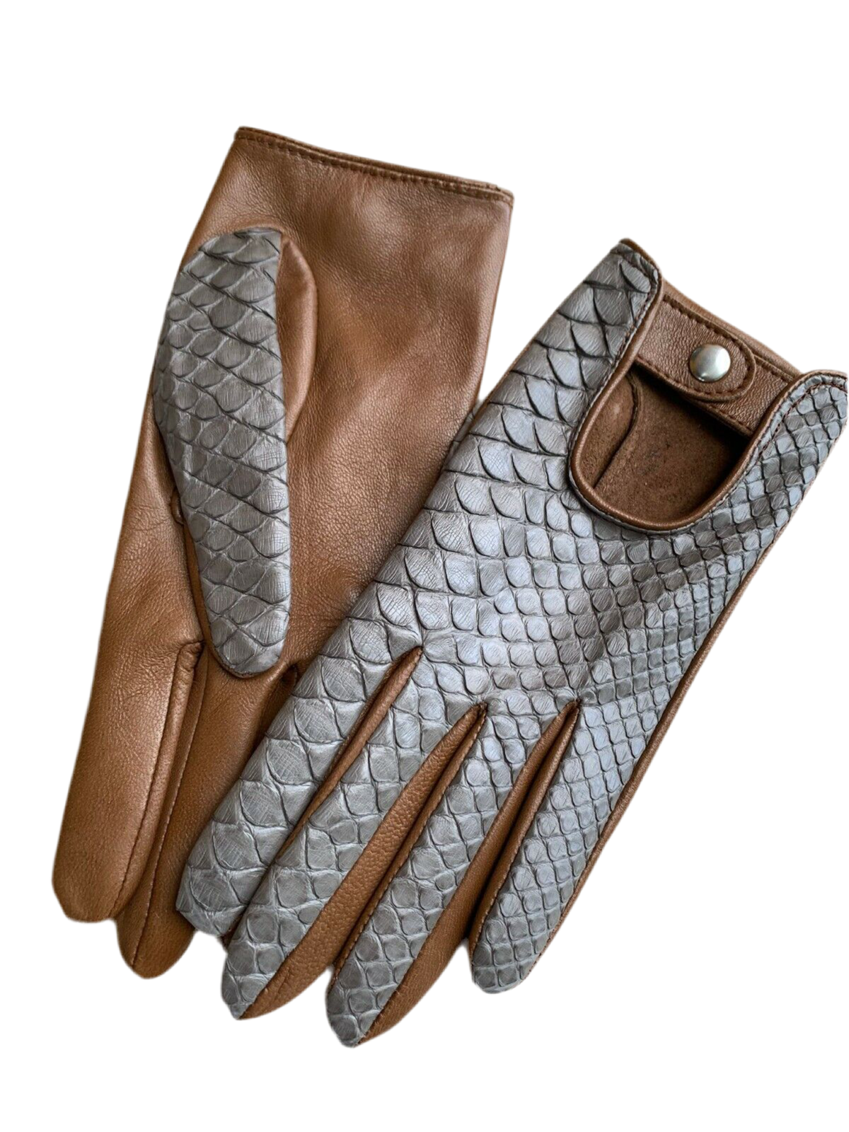 Handmade Driving Real Python Leather Multi-Color Gloves for Women