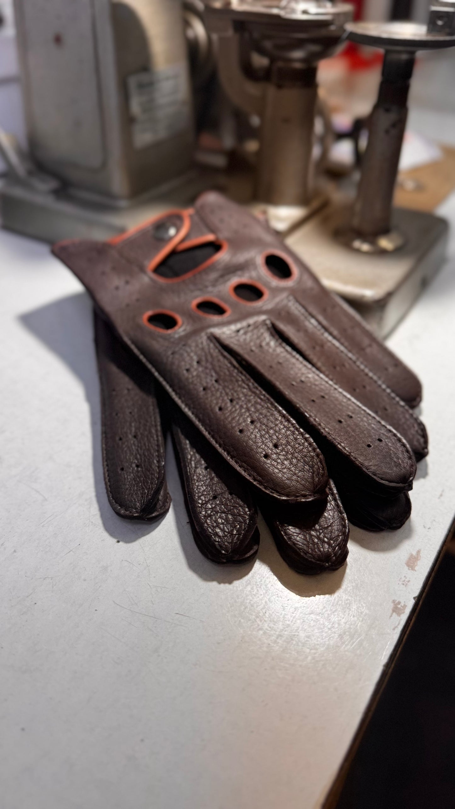 Deerskin leather driving gloves for men