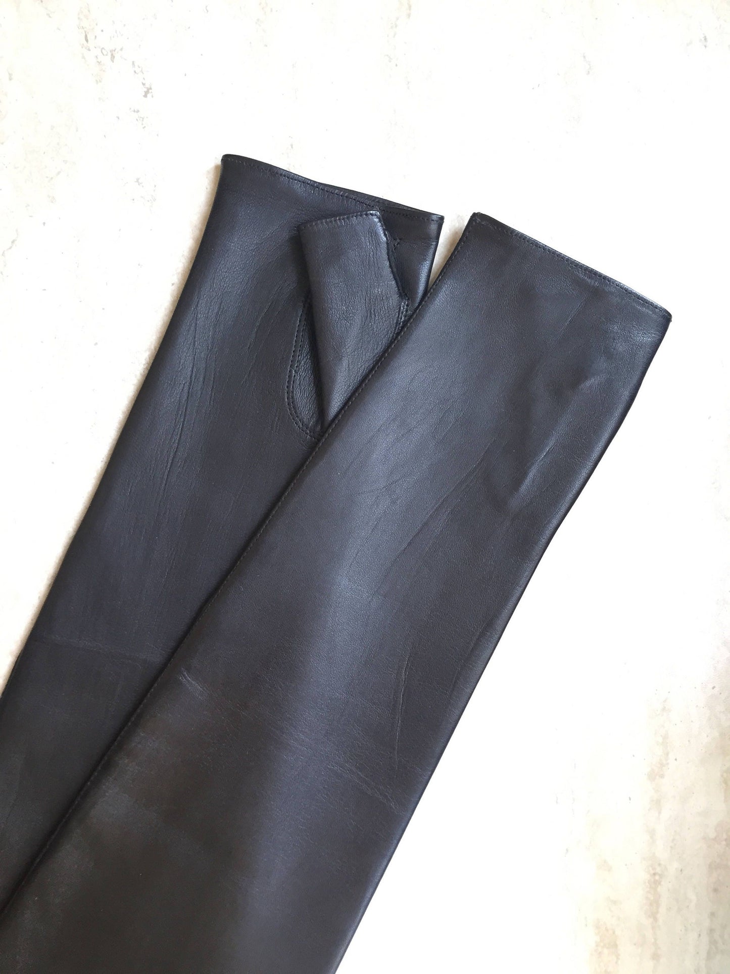 Women’s fingerless long leather gloves and arm warmers super soft