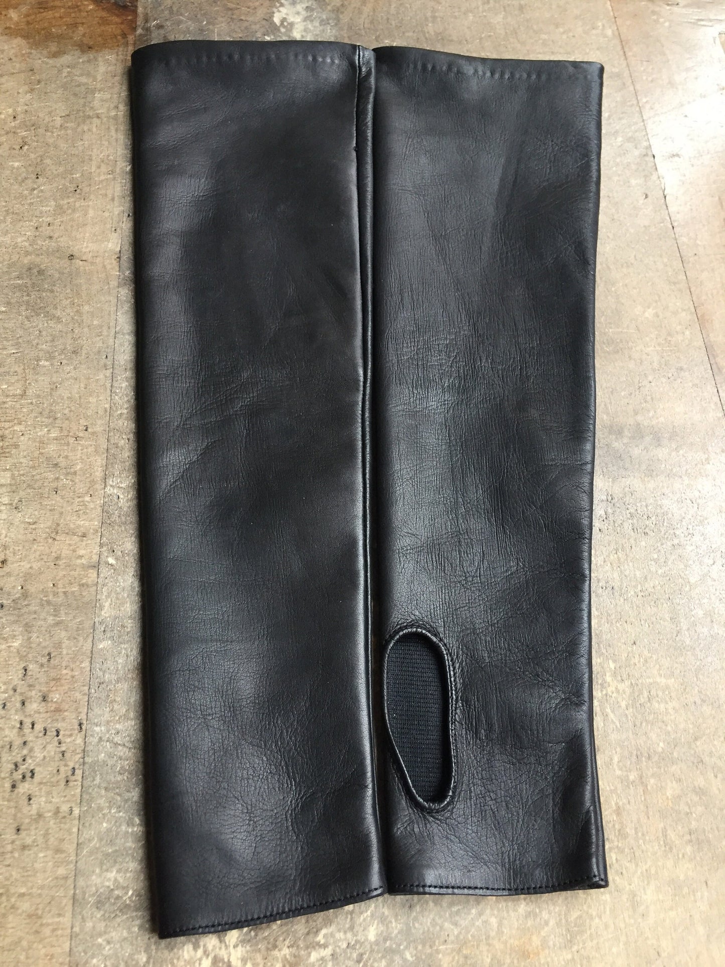 Fingerless long leather gloves arm warmers super soft leather