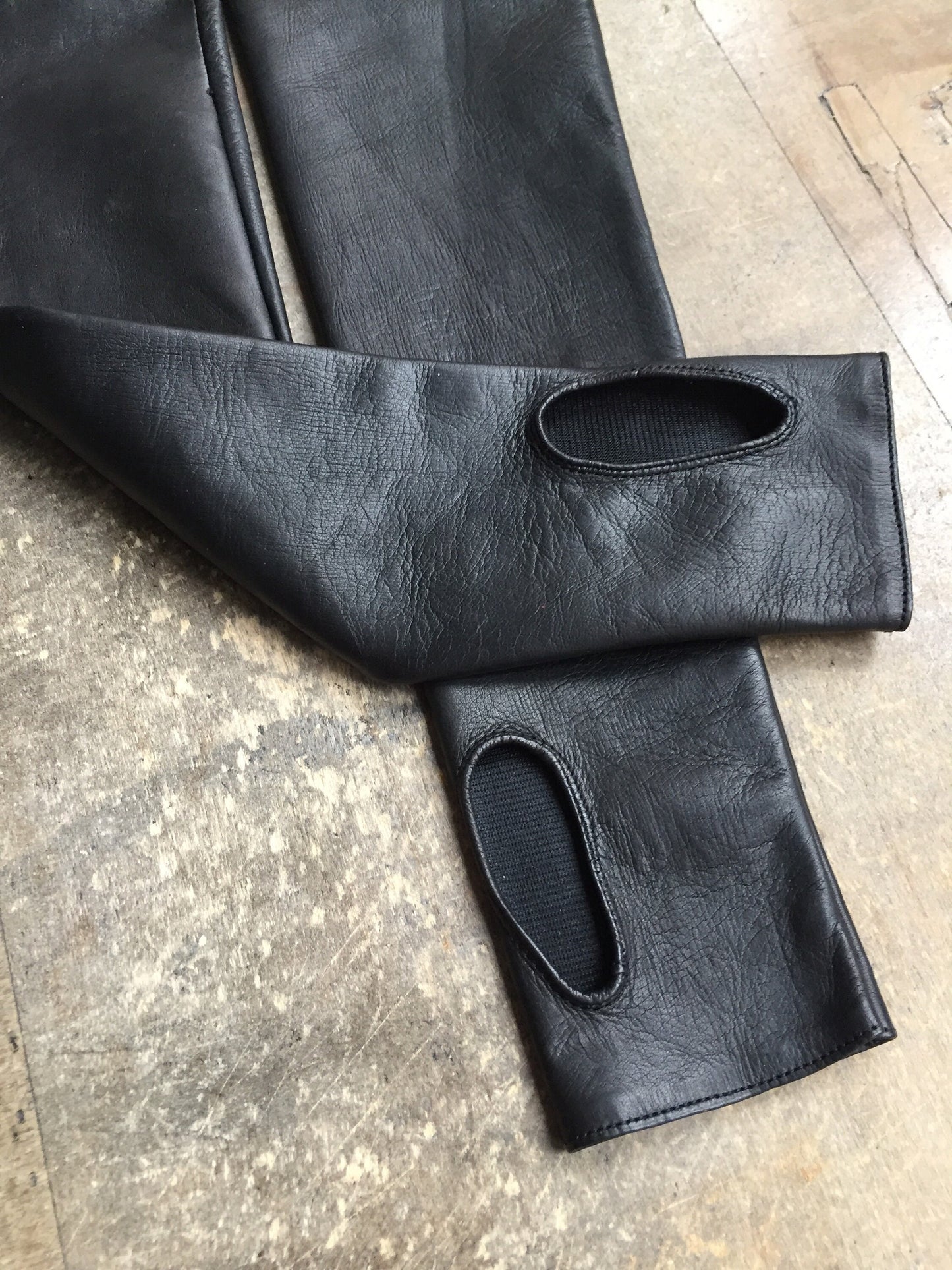 Fingerless long leather gloves arm warmers super soft leather