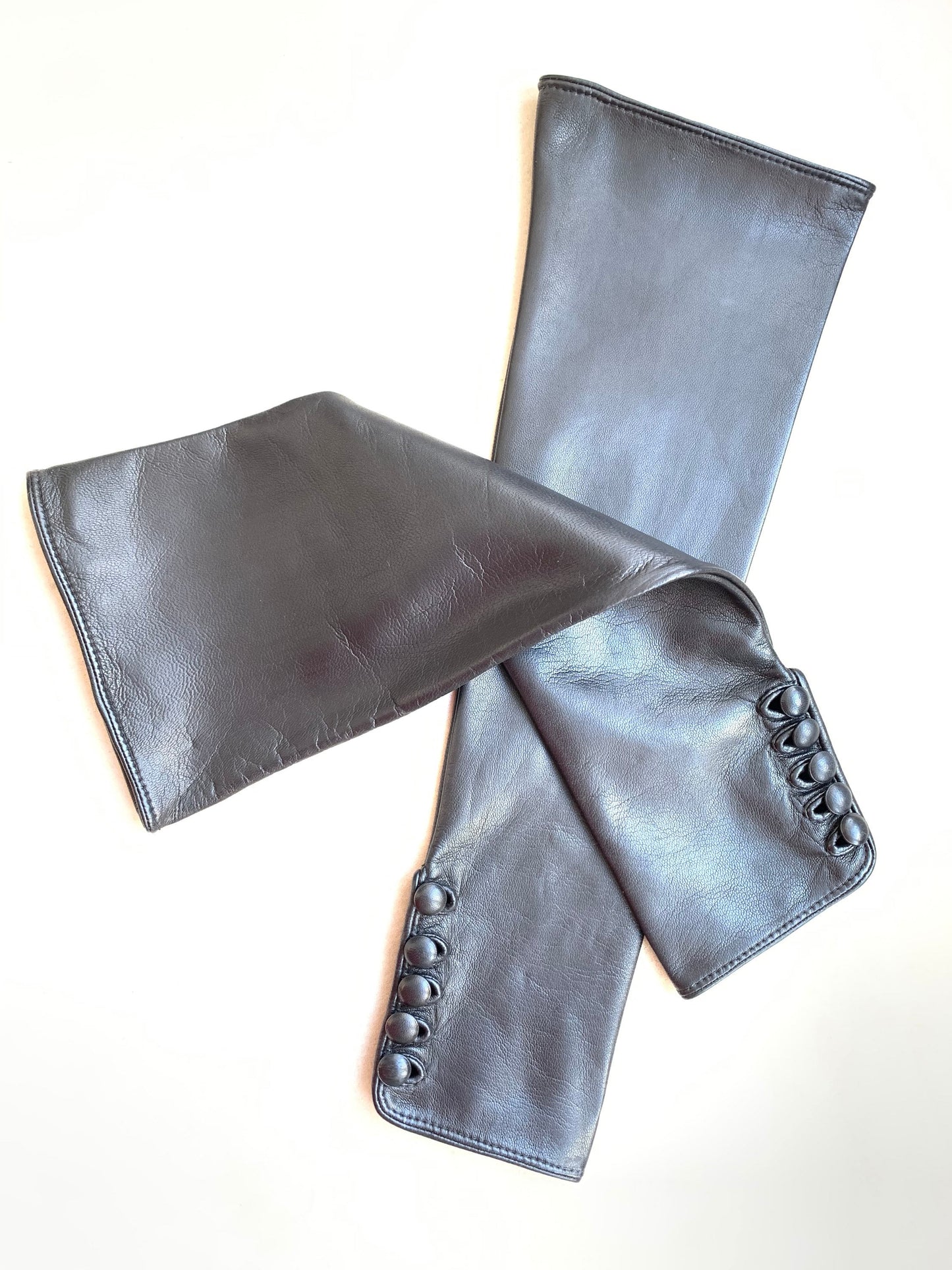 Fashion style Long leather arm warmers/ super soft leather
