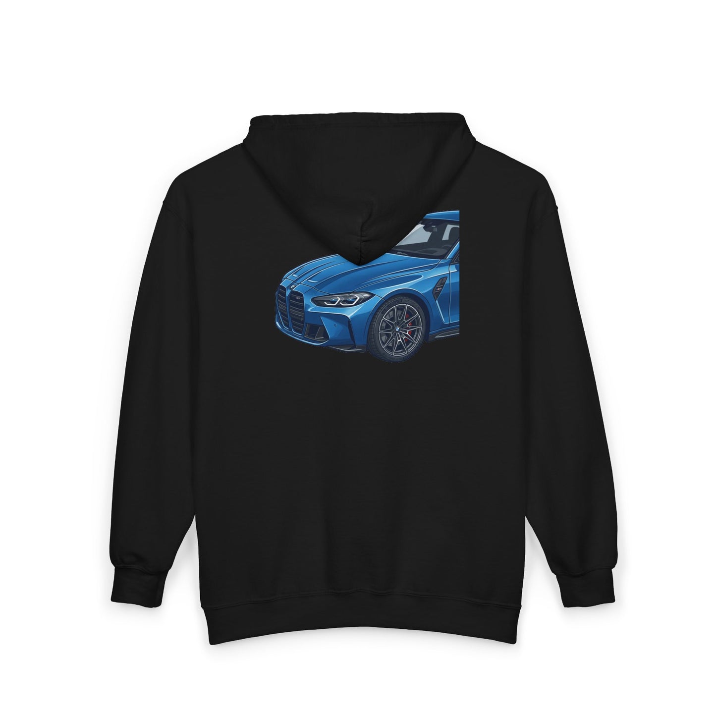 Blue Sports Car Zip Hoodie — M4 Inspired Graphic Full-Zip Sweatshirt