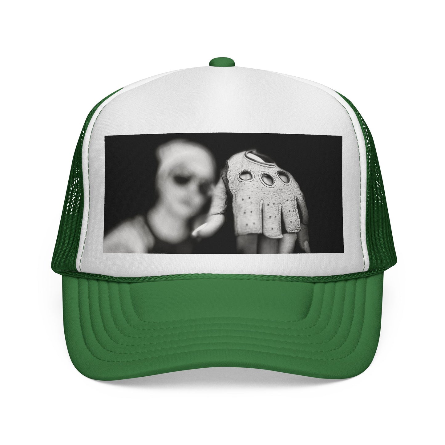Retro Biker Trucker Cap — Vintage Glove Photo Print