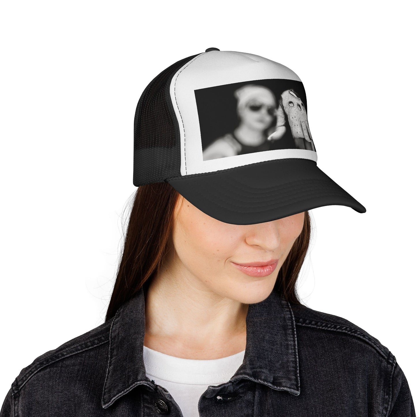 Retro Biker Trucker Cap — Vintage Glove Photo Print