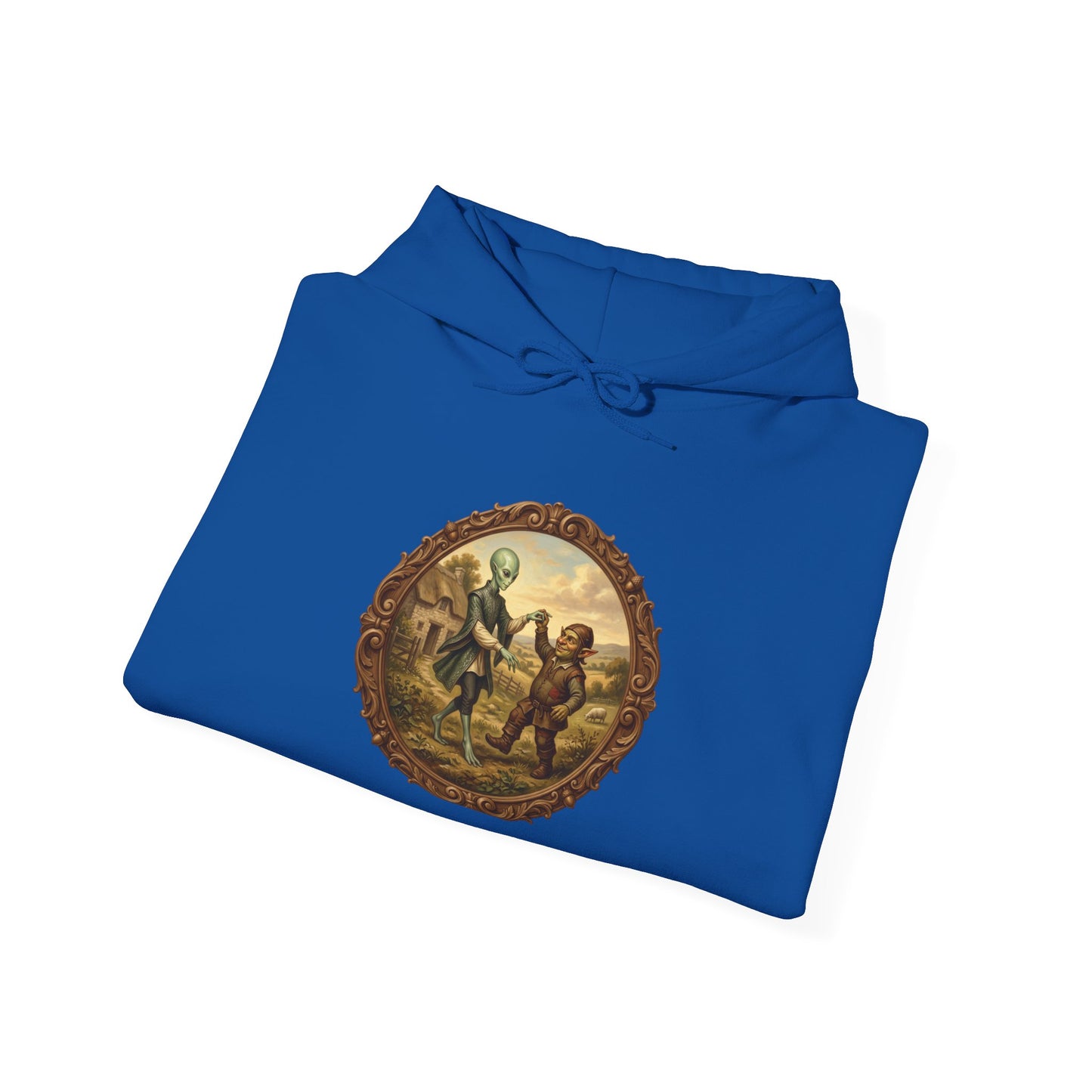 Historical Renaissance Art Hoodie – Mythic Bronze Medallion Design