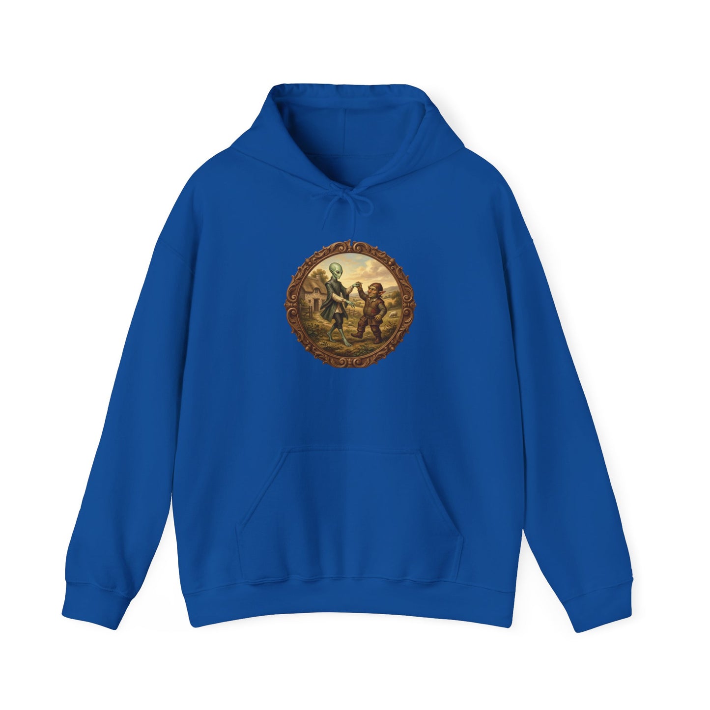 Historical Renaissance Art Hoodie – Mythic Bronze Medallion Design