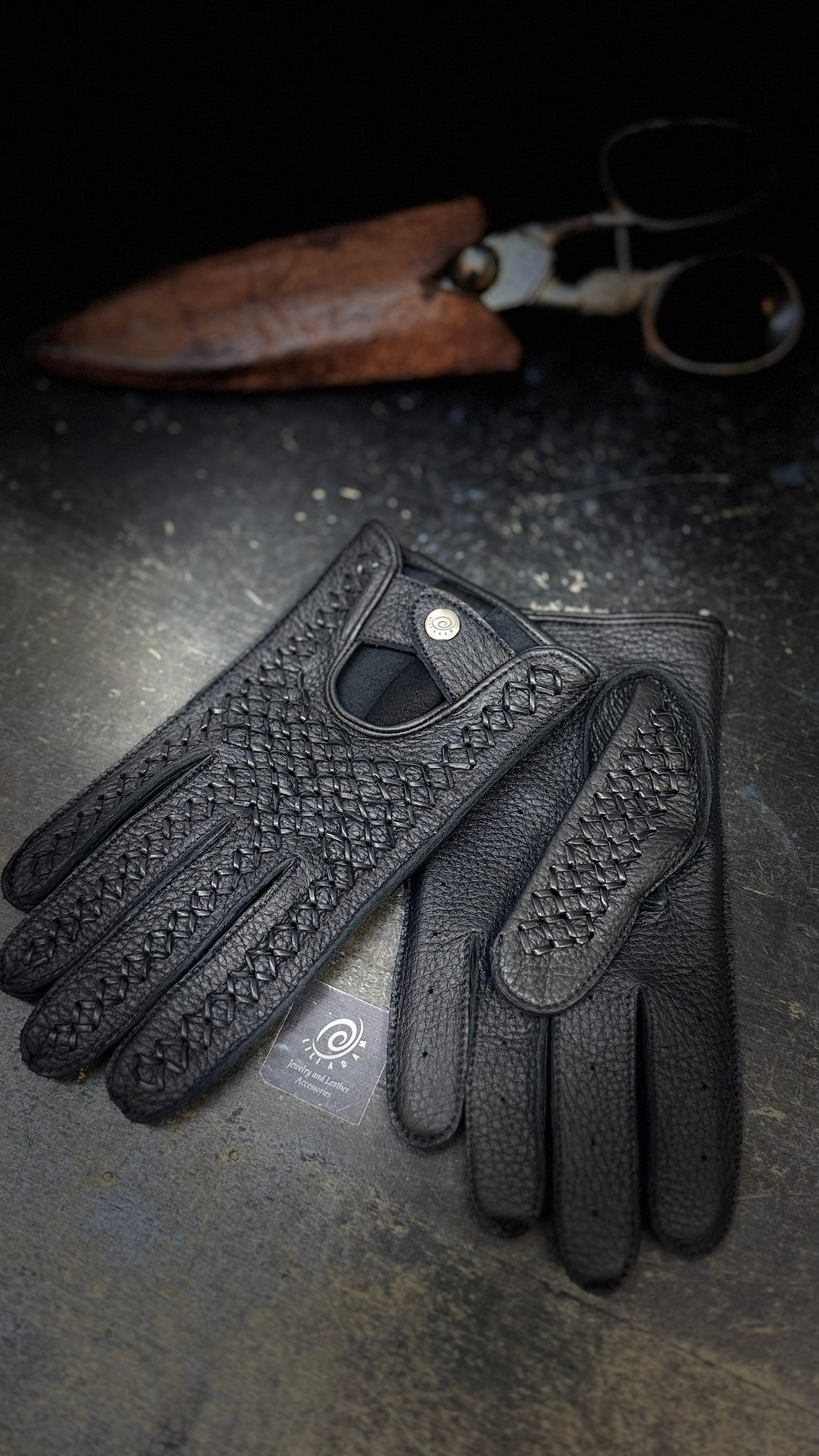 Men's Luxury Deerskin Leather Driving Gloves - Handmade Breathable Racing Gloves