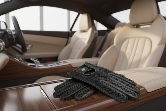 Men's Luxury Deerskin Leather Driving Gloves - Handmade Breathable Racing Gloves