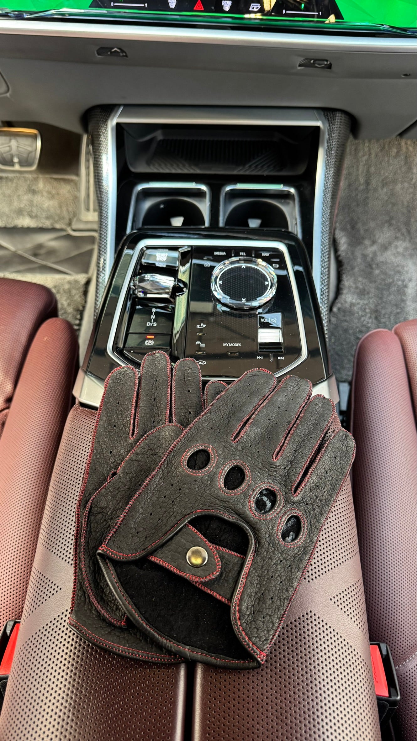 Men's Peccary Leather Driving Gloves - Handmade Breathable Luxury Racing Gloves
