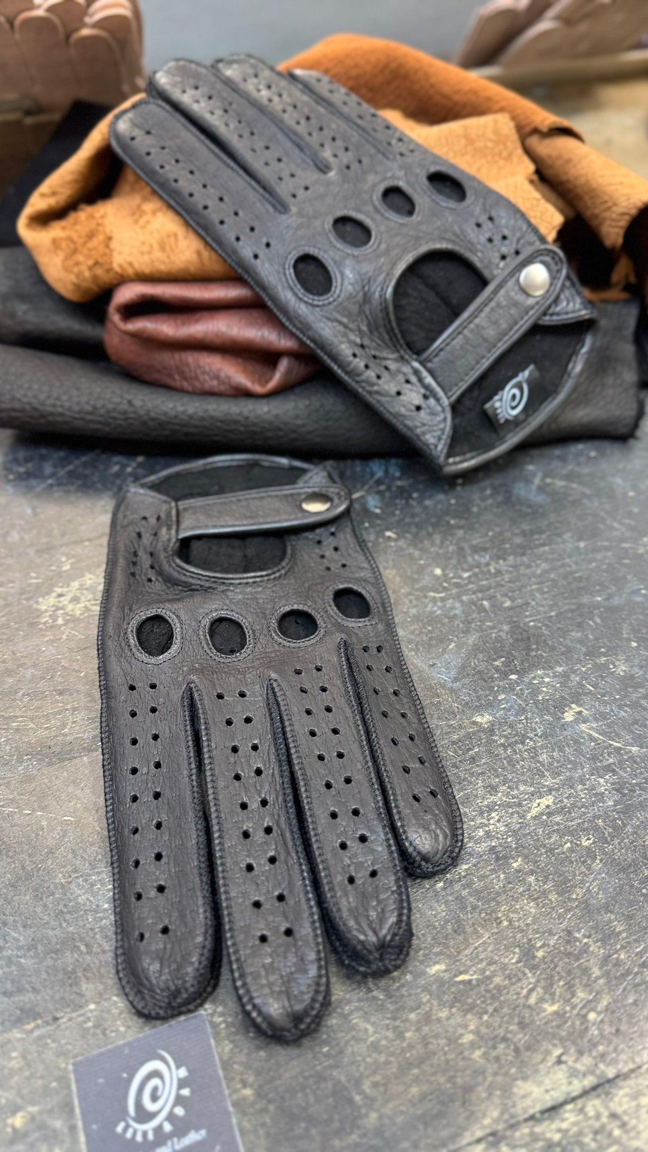 Black Peccary Driving Gloves For Men