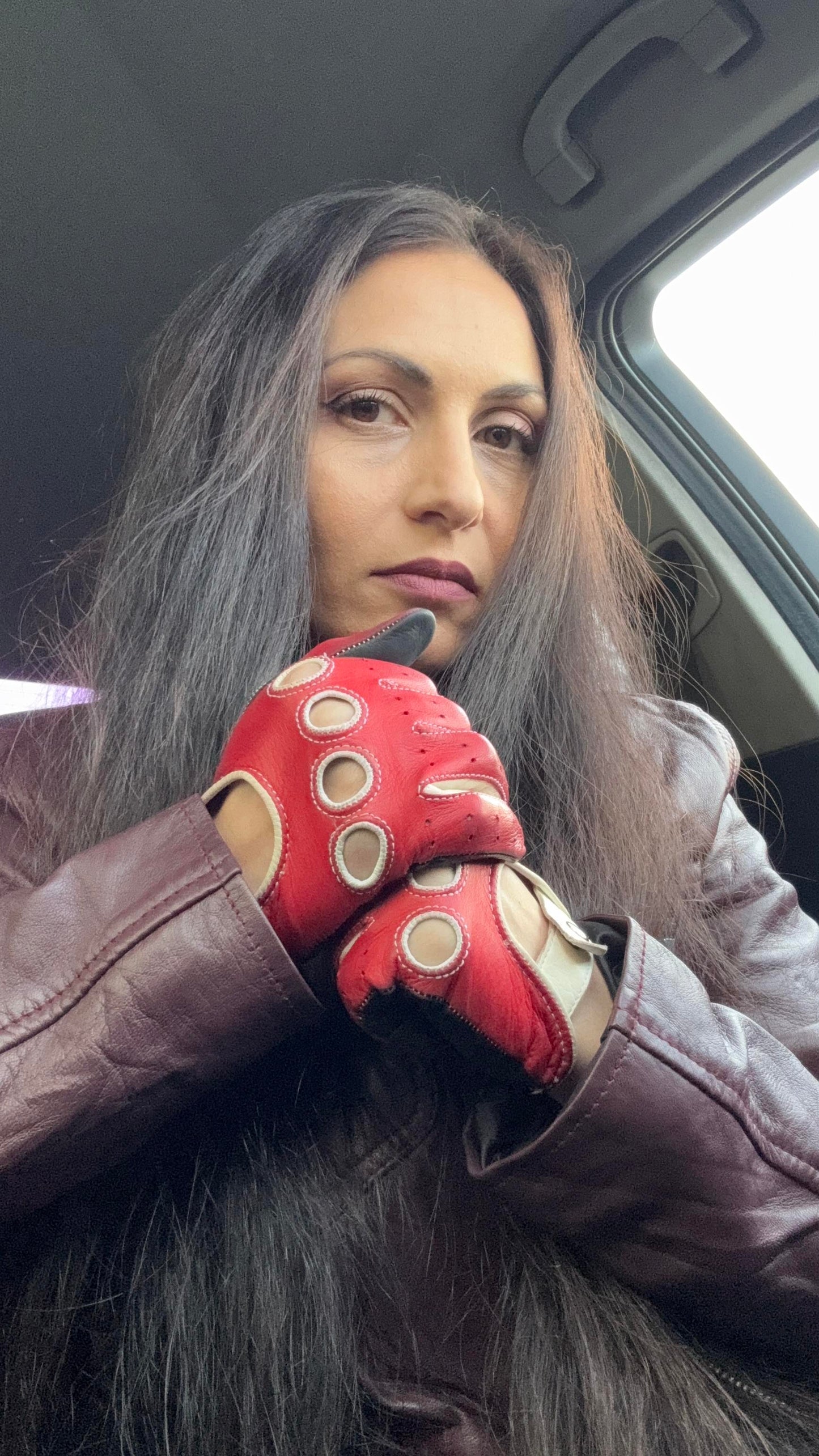 Poseidon – tricolour driving gloves